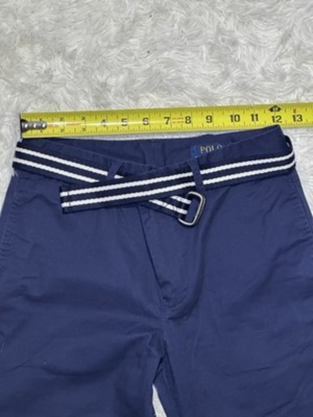 Polo Ralph Lauren Kids Boys Pants Navy Blue 14 Belted Stretch Polo Logo Cotton - Picture 5 of 7